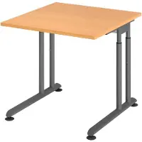 Bümö Schreibtisch Serie-Z - Nachbildung: Buche, Größe: 80 x 80 cm, Gestell: Graphit