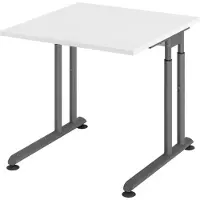 Bümö Schreibtisch Serie-Z - Nachbildung: Weiß, Größe: 80 x 80 cm, Gestell: Graphit