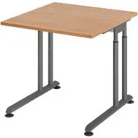Bümö Schreibtisch Serie-Z - Größe: 80 x 80 cm, Gestell: Graphit, Nachbildung: Nussbaum
