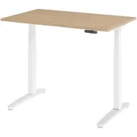 Bümö Schreibtisch elektrisch XBHM - Größe: 120 x 80 cm, Nachbildung: Eiche, Gestell: Weiß/Alu poliert