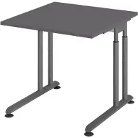 Bümö Schreibtisch Serie-Z - Größe: 80 x 80 cm, Nachbildung: Graphit, Gestell: Graphit
