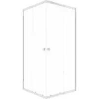 Marwell Eckdusche "Glasdusche Flexi 90x90x190 cm" mit hochwertigen Aluminiumprofilen in silber-matt oder weiß, 4 Stk. tlg. Variable Breite 77 cm bis 90 cm, Duschkabine mit Eckeinstieg