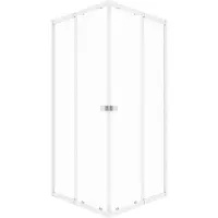 Marwell Eckdusche "Glasdusche Flexi 90x90x190 cm" mit hochwertigen Aluminiumprofilen in silber-matt oder weiß, 4 Stk. tlg. Variable Breite 77 cm bis 90 cm, Duschkabine mit Eckeinstieg