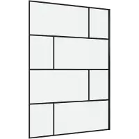 Marwell Duschwand in modernem Design 140 x 195 cm - Trennwand aus Glas mit matt schwarzen Wandprofil - mit Einscheibensicherheitsglas