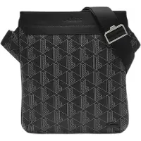 Lacoste Umhängetasche The Blend Flat Crossover Bag Monogram Noir Gris schwarz