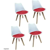 HTI Stuhl Atlanta Weiß, Velvet Rot