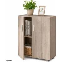 HTI Kommode Thekla 2-türig, Stauraum für Ordner, Wäsche, Geschirr und Spielsachen, 60x77x31 cm