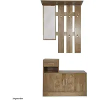 HTI Garderobenpaneel mit Schuhschrank Thekla Eiche