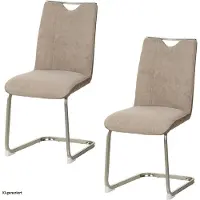 HTI Schwingstuhl Taupe/Antikhellbraun 2er Set Emrys