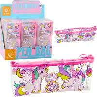 Lean LeanToys Federmäppchen Schulset Transparent Donut Einhörner 20 x 8,5 x 4cm