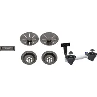 BLANCO Ablaufgarnitur-Set, 2 x InFino ohne Ablauffernbedienung, satin dark steel, 207440