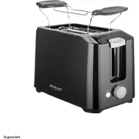 Michelino 2 Scheiben Toaster mit Brötchenaufsatz Schwarz