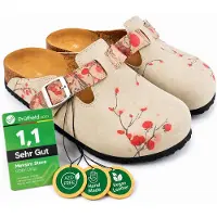 Goby Clogs Schuhe für Damen – Handgefertigte - Mädchen- und Damenschuhe für den Alltag - Farbiger Druck - Bequem & Langlebig - EVA-Sohle – Sonnenblume