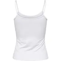 ONLY Spaghettitop "ONLEA S/L NEW SINGLET JRS NOOS", Damen, Gr. XS, weiß (hellweiß), Jersey, Obermaterial: 94% Polyamid, 6% Elasthan, unifarben, regular fit hüftlang, Rundhals, Tops Spaghettitop