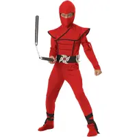 Metamorph Ninja Fighter Kostüm für Kinder rot
