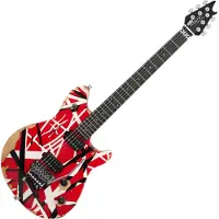 Evh - Limited Edition Wolfgang Special Striped-Serie Rot schwarz und Weiß gealtert