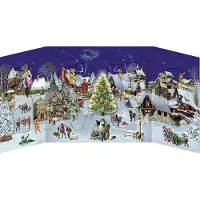 Sonstige Verlage Winterabend im Dorf - Nostalgischer Schiebekalender