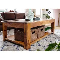 MASSIVMOEBEL24.DE MASSIVMOEBEL24 Couchtisch Akazie 120x75x45 honig lackiert OXFORD #0318
