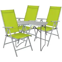Mojawo 4-teiliges Campingmöbel Set Aluminium Textilen Lime