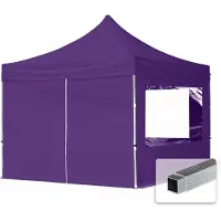 TOOLPORT 3x3m Aluminium Faltpavillon, inkl. 4 Seitenteile, lila