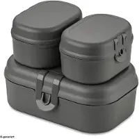 Koziol Brotdose Koziol Bio-Circulair Pascal Mini Nature Ash Grey (3-Stück)
