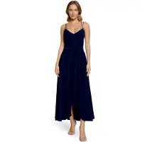 Vera Mont Abendkleid "Abendkleid mit Volant", Damen, Gr. 38, EURO, blau (night sky), Obermaterial: 100% Polyester PES., Kleider Abendkleid