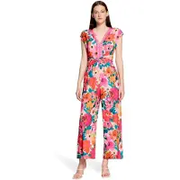 Vera Mont Jumpsuit "Jumpsuit mit Blumenprint", Damen, Gr. 36, EURO, pink (gelb, pink), Obermaterial: 94% Polyester PES. 6% Elasthan EL., Overalls Jumpsuit, Topseller