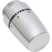 Mert Radiator Thermostatkopf Chrom – Heizkörperthermostat Sami Design für Badheizkörper, stufenlose Temperaturregelung