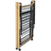 Kitchen Move Wäscheständer mit Rollen USHUAIA schwarz 28M Aluminium holzfarben