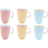 Bjorn 6er-Set: Espressotassen "Color" in Hellblau/ Rot/ Gelb - 90 ml - onesize