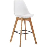 DELUKE Barhocker GIKAR - Kunstleder Weiß 48x56x112 cm | Barstuhl Mit Lehne Tresenhocker Tresenstuhl Kneipenhocker Kneipenstuhl