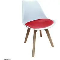 HTI Stuhl Atlanta Weiß, Velvet Rot