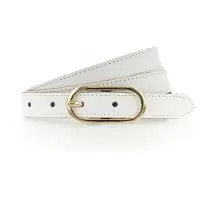 Tamaris Ledergürtel "Claudia Gold", Damen, Gr. 100, weiß, Rindsleder, unifarben, Gürtel Ledergürtel, mit schmaler Schließe, 2 cm breit, aus Rindsleder, unifarben