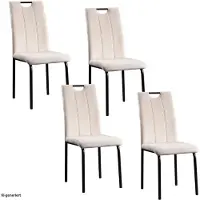 HTI Denton Stuhl aus Samt in Creme mit Cut-Out Griff, 41,5x96,5x52,5 cm