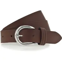Tamaris Ledergürtel "Clara Silver" mit glänzender silberfarbener Schließe, unifarben, 3 cm breit
