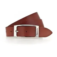 Tamaris Ledergürtel "Charlie Silver", Damen, Gr. 115, braun (cognac), Rindsleder, unifarben, Basic, Gürtel Ledergürtel, mit länglicher Doppelschließe, aus Rindsleder, unifarben
