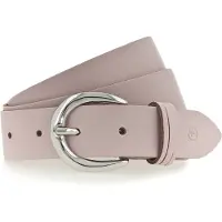 Tamaris Ledergürtel "Clara Silver" mit glänzender silberfarbener Schließe, unifarben, 3 cm breit