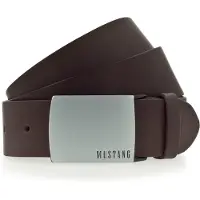 Mustang Koppelgürtel "Randy", Herren, Gr. 115, braun (dunkelbraun), Rindsleder, unifarben, Gürtel Koppelgürtel, mit klassischer Koppelschließe, aus Rindsleder, 4 cm breit