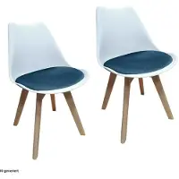 HTI 2er Set Design-Stühle mit Sitzpolster Esszimmerstühle im skandinavischen Stil