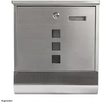 HTI Briefkasten Amin Edelstahl mit Zeitungsrolle