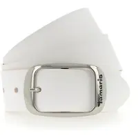 Tamaris Ledergürtel "Carmen Silver", Damen, Gr. 105, weiß, Rindsleder, unifarben, Gürtel Ledergürtel, aus Rindsleder, mit Doppelschließe, 4 cm breit