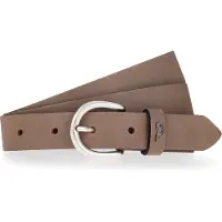 Mustang Ledergürtel "Harper", Damen, Gr. 100, braun (schwarz taupe), Rindsleder, Gürtel Ledergürtel, schmale Form, 2,5 cm breit, aus Rindsleder, mit ovaler Schließe