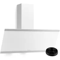 Klarstein Flashline schräge Dunstabzugshaube – 578 m³/h Dunstabzug, Touch-Bedienung, 9 Stufen + Boost, LED-Beleuchtung, Umluft oder Abluft