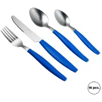 San Ignacio - 16-teiliges Besteckset aus blauem Edelstahl