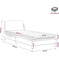 vidaXL Bett mit Matratze "Dover" Weiß und Schwarz 80x200 cm Kunstleder