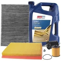 BESTPRICE Inspektionspaket Filtersatz SET B + 5l ÖL [Hersteller-Nr. 40197880] für Opel