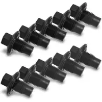 BESTPRICE 10x Ölablassschraube mit Dichtring [Hersteller-Nr. 40669286] für Ford Usa, Jaguar, Peugeot, Volvo, Ford, Jeep, Citroën, Chrysler, Fiat, VW,