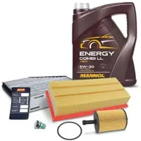 BESTPRICE Inspektionspaket Set A + 5l 5W-30 Motoröl [Hersteller-Nr. 40359796] für Seat, Skoda, Audi, VW