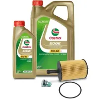 BESTPRICE Ölfilter + 6L CASTROL EDGE FST 5W-30 LL [Hersteller-Nr. 10492583] für Seat, Dodge, Audi, Skoda, Mitsubishi, Chrysler, VW