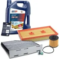 BESTPRICE Inspektionspaket Filtersatz SET A + 5l ÖL [Hersteller-Nr. 10493692] für VW, Skoda, Audi